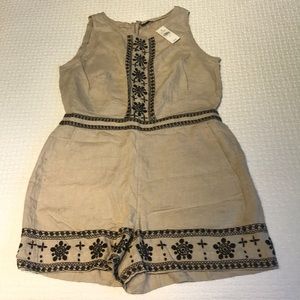 NWT Loft Embroidered Linen Short Romper